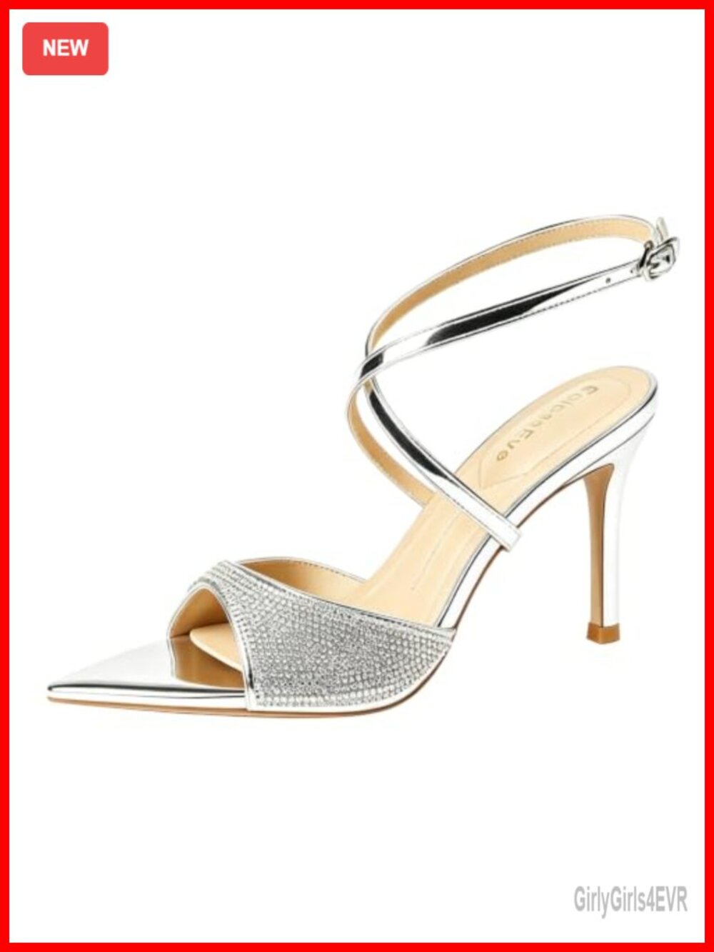 Rhinestone Open Toe Ankle Strap Stiletto Heeled Sandals